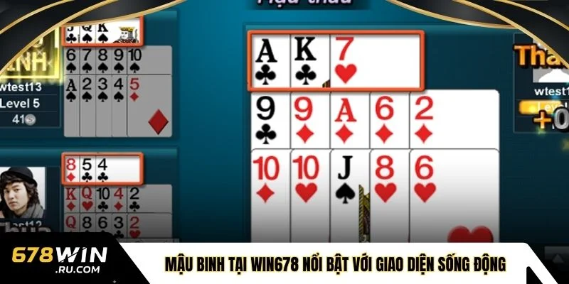 Mậu binh tại WIN678 nổi bật với giao diện sống động